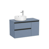 Mueble base asimétrico con dos cajones y una puerta para lavabo sobre encimera izquierda 90x46x53 cm Roca
