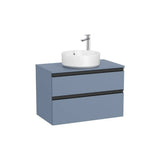 Mueble base suspendido dos cajones para lavabo sobre encimera central 80x46x54 cm Roca