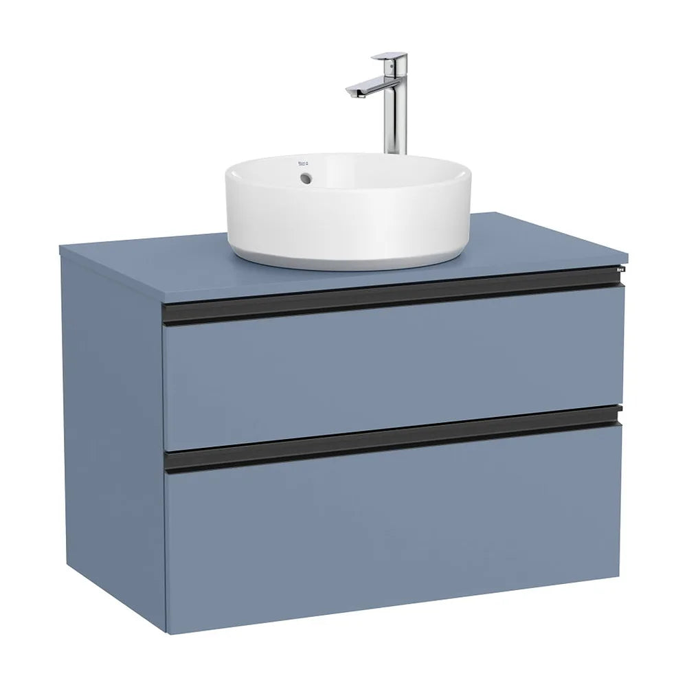 Mueble base suspendido dos cajones para lavabo sobre encimera central 80x46x54 cm Roca - Vista 2
