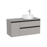 Mueble base dos cajones para lavabo sobre encimera derecha 110x46x53 cm Roca