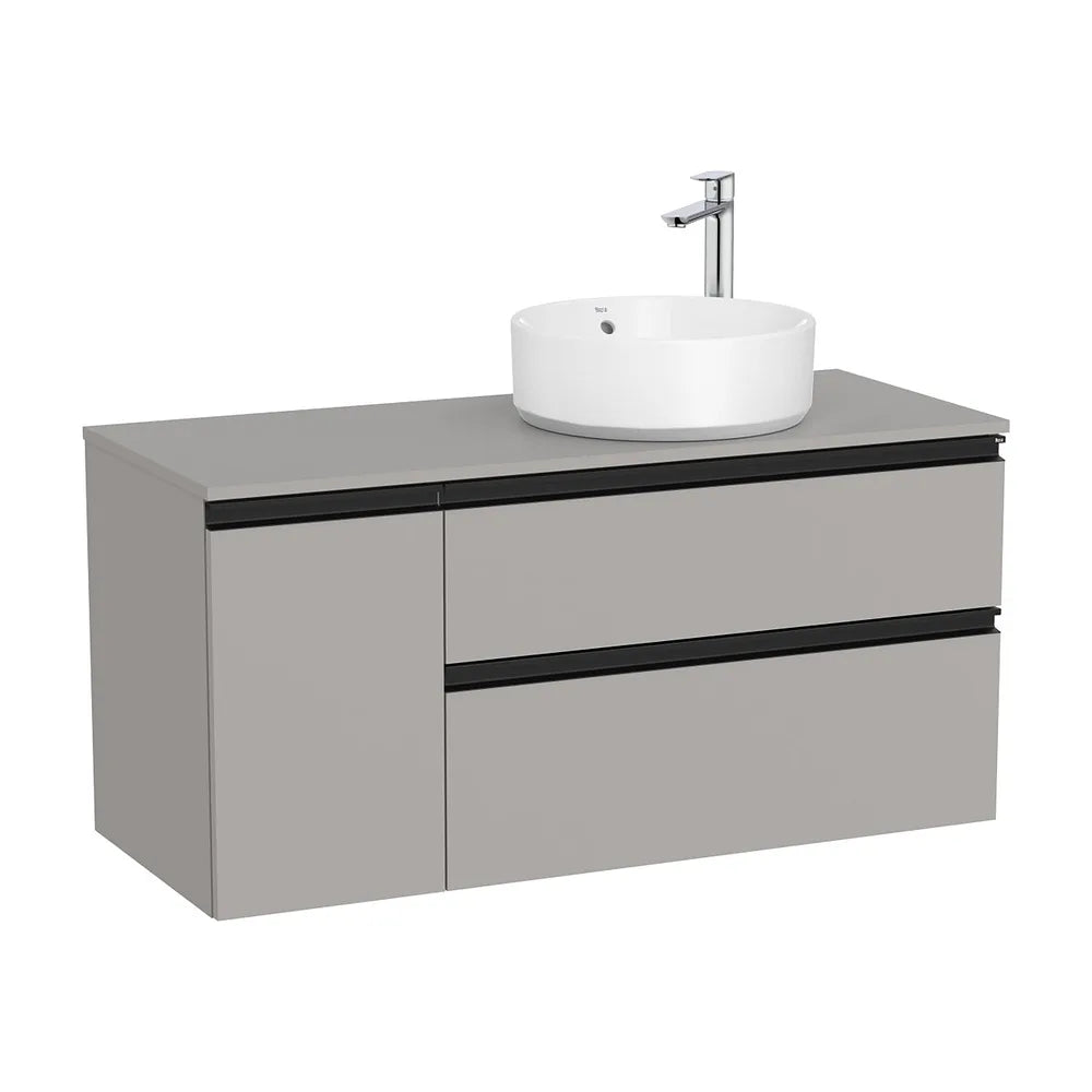 Mueble base dos cajones para lavabo sobre encimera derecha 110x46x53 cm Roca - Vista 2