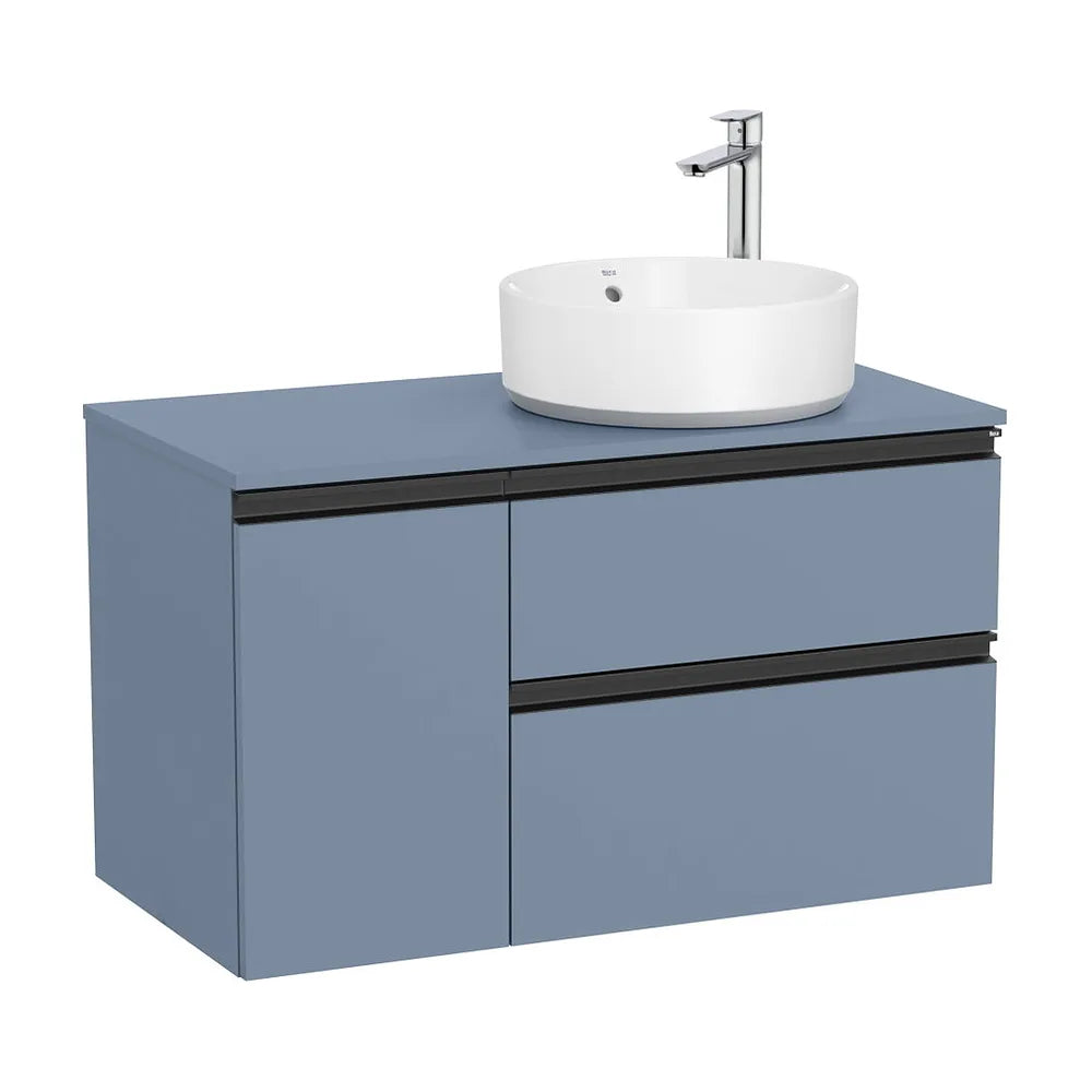 Mueble base dos cajones para lavabo sobre encimera derecha 90x46x53 cm Roca - Vista 2