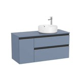 Mueble base dos cajones para lavabo sobre encimera derecha 110x46x53 cm Roca