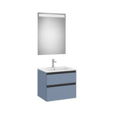 Pack mueble base dos cajones lavabo centrado espejo LED 60x46x54 cm Roca
