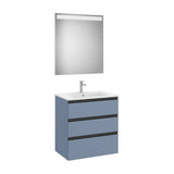 Pack mueble base tres cajones lavabo centrado espejo LED 70x46x76 cm Roca