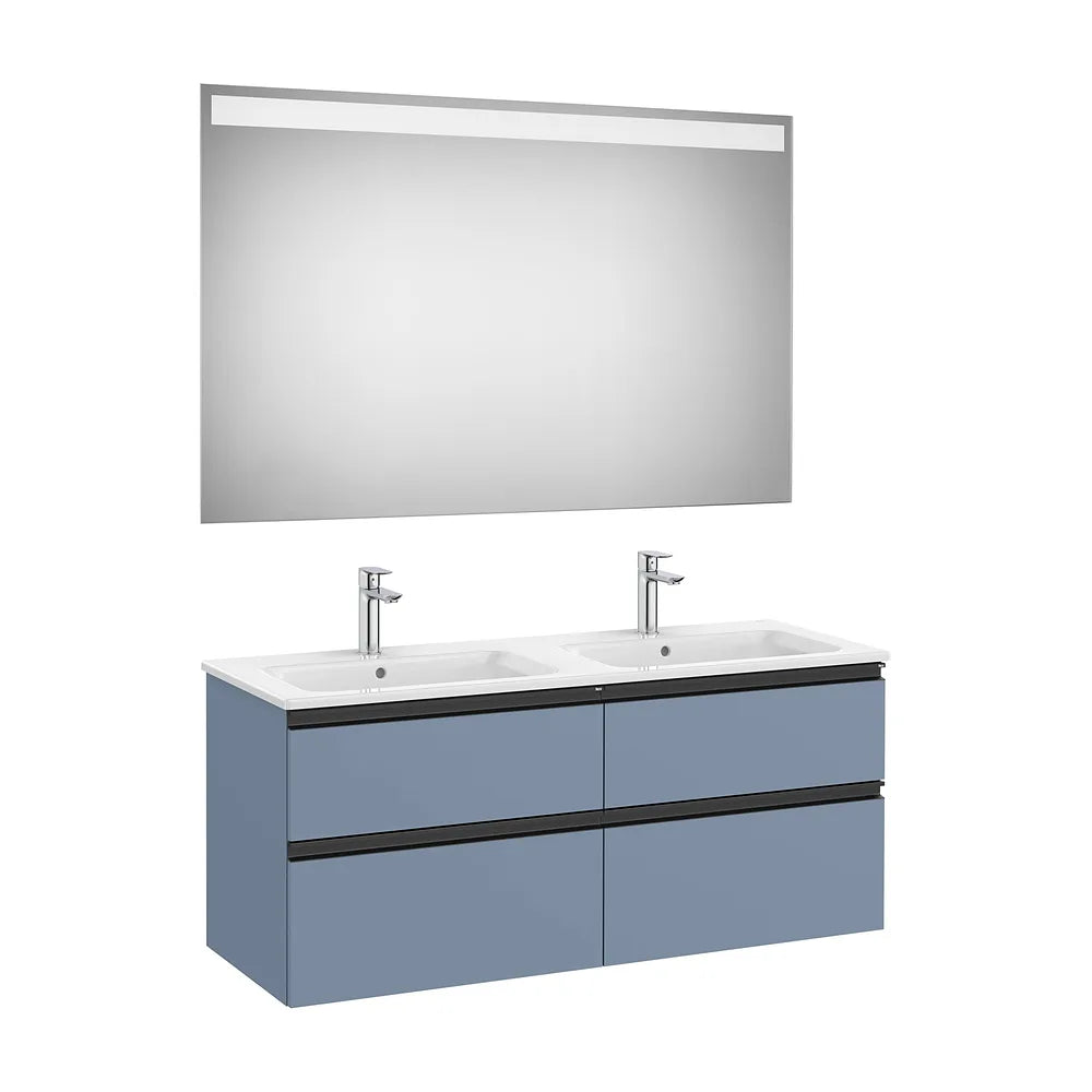 Mueble Base Cuatro Cajones Lavabo Doble Espejo Led 120x46x53cm Colección The Gap Roca - Vista 2