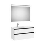 Mueble Base 2 Cajones Lavabo Izquierda Espejo Led 100x80cm Colección Eidos Roca