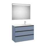 Pack mueble base tres cajones lavabo derecha espejo LED Eidos 100x46x76 cm Roca