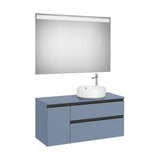Mueble Base 2 Cajones Lavabo Sobre Encimera Derecha Espejo Led 110x46x54cm Colección Eidos Roca