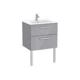 Mueble base suspendido dos cajones lavabo porcelana 60x45x52 cm Roca