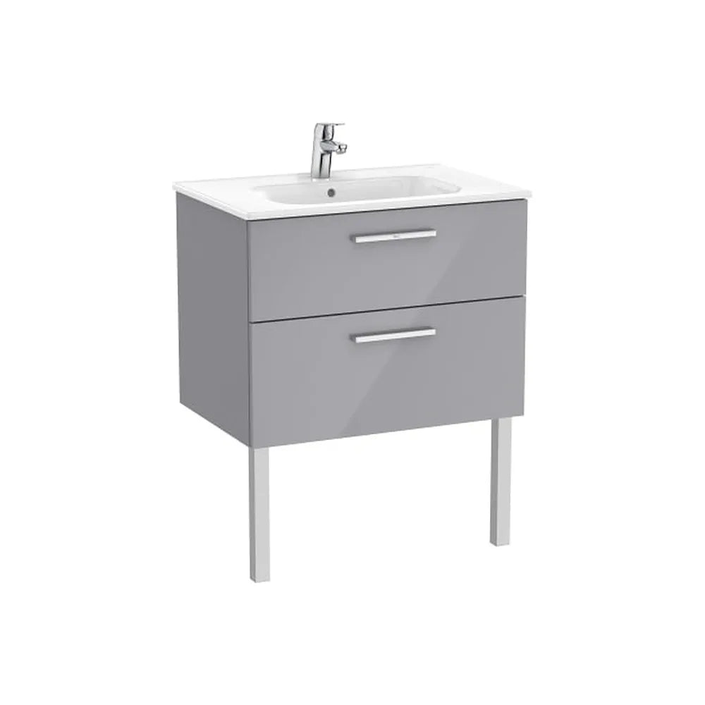 Mueble base suspendido con dos cajones y lavabo porcelana 70x45x51 cm Roca - Vista 1