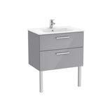 Mueble base suspendido con dos cajones y lavabo porcelana 70x45x51 cm Roca