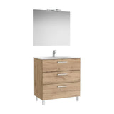 Pack Family mueble base tres cajones lavabo espejo y aplique LED New Starlight Roca