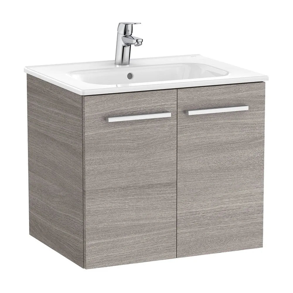 Mueble Base Suspendido con Lavabo Dos Puertas City 60x45x52cm Colección Victoria Roble Roca - Vista 2