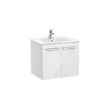 Móvel base suspenso 2 portas 2 gavetas com lavatório em porcelana branco brilho 60.5 x 45.3 x 51.5 cm Roca