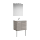 Pack mueble base dos puertas lavabo espejo aplique LED Starlight 60x45x51 cm Roca