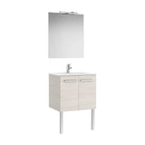 Pack mueble base dos puertas lavabo espejo y aplique LED Starlight 60x45x51 cm Roca