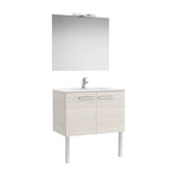 Pack mueble base dos puertas lavabo espejo aplique LED Starlight 80x45x51 cm Roca