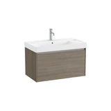 Mueble base suspendido con un cajón y lavabo centrado 80x46x50 cm Roca