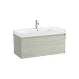 Mueble base suspendido con cajón y lavabo cuadrado Fineceramic 100x46x50 cm Roca