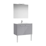 Pack mueble base dos puertas lavabo espejo aplique LED Starlight 80x45x51 cm Roca
