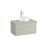 Móvel base suspenso com uma gaveta para lavatório de sobrepor 79 x 45 x 44 cm acabamento carvalho claro Roca