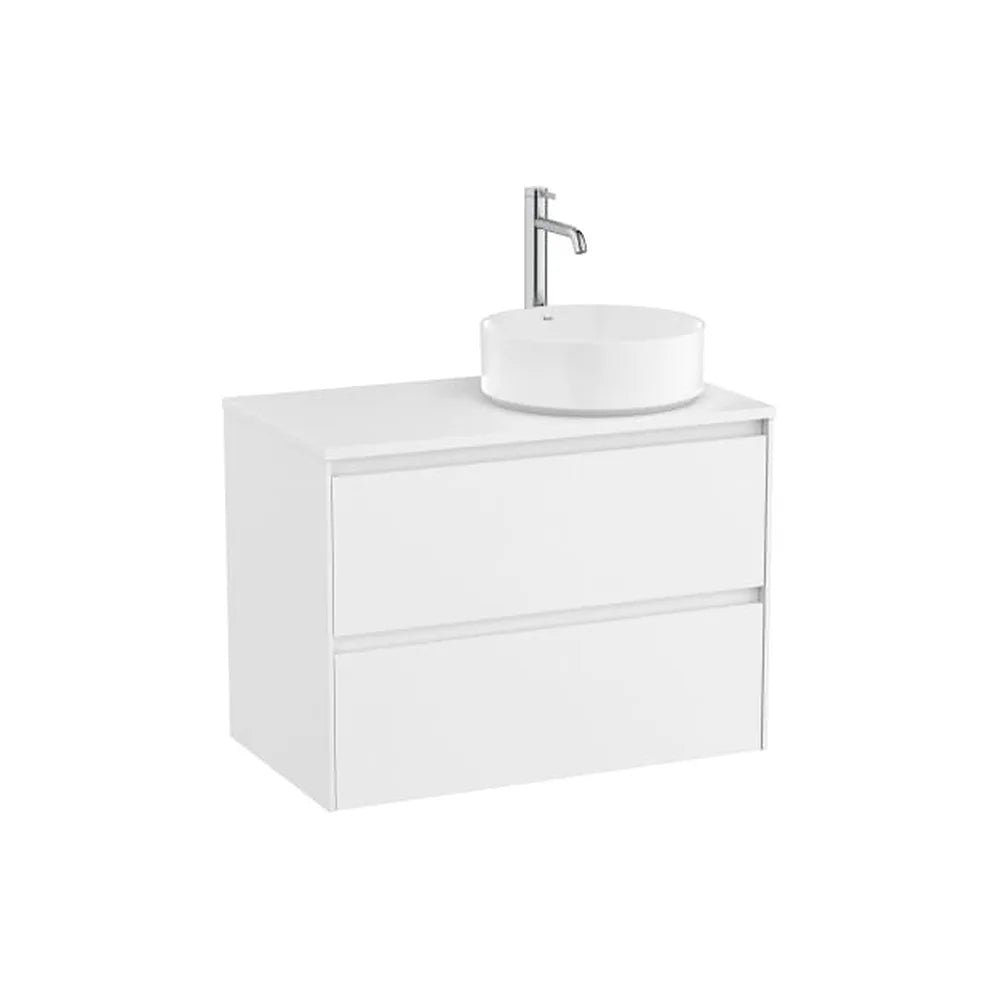 Mueble base suspendido dos cajones lavabo sobre encimera derecha 79x45x58 cm Roca - Vista 1