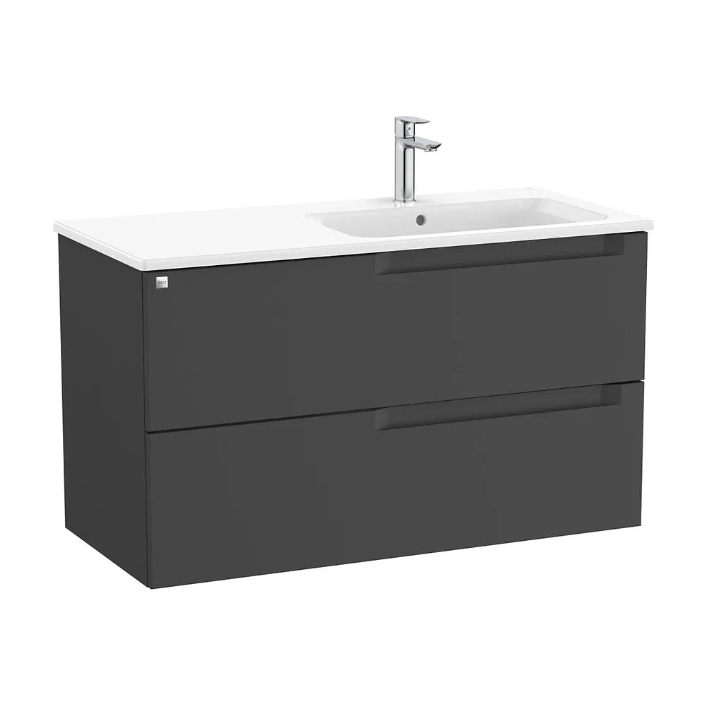 Mueble Base Suspendido 2 Cajones Lavabo Asimétrico Derecha 1005x460x565mm Roca - Vista 2
