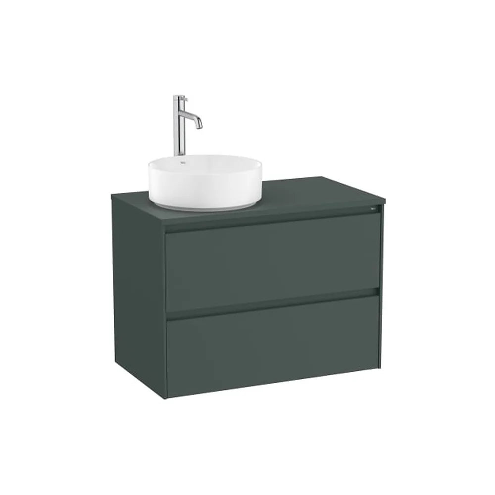 Mueble base suspendido dos cajones lavabo sobre encimera izquierda 79x45x58 cm Roca - Vista 1