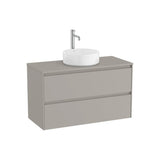 Mueble base suspendido dos cajones para lavabo sobre encimera 99x45x58 cm Roca