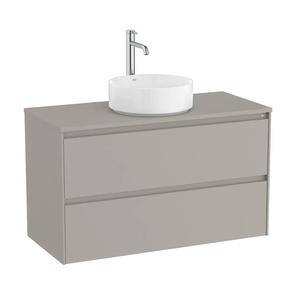 Mueble base suspendido dos cajones para lavabo sobre encimera 99x45x58 cm Roca - Vista 2