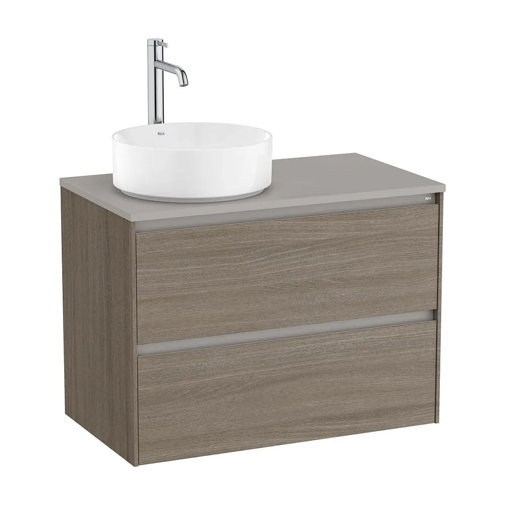 Mueble Base Suspendido 2 Cajones para Lavabo Sobre Encimera Izquierda 79x45x58cm Colección Ona Roca - Vista 2