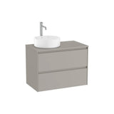 Mueble base suspendido dos cajones lavabo sobre encimera izquierda 79x45x58 cm Roca