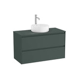 Móvel Base Suspenso Duas Gavetas para Lavatório de Sobrepor X 58 Cm Verde Mate Ona 99x45 cm Roca
