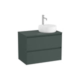 Mueble base suspendido dos cajones lavabo sobre encimera derecha 79x45x58 cm Roca