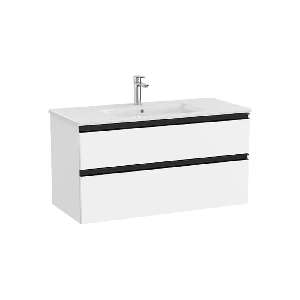 Mueble Base Suspendido con 2 Cajones Lavabo Centrado 100x46x54cm Blanco Mate Roca - Vista 1