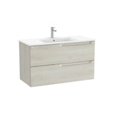 Mueble base suspendido con lavabo centrado dos cajones cierre amortiguado 100x46x56 cm Roca
