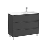 Mueble base con tres cajones y lavabo asimétrico a la derecha 100x46x85 cm Roca