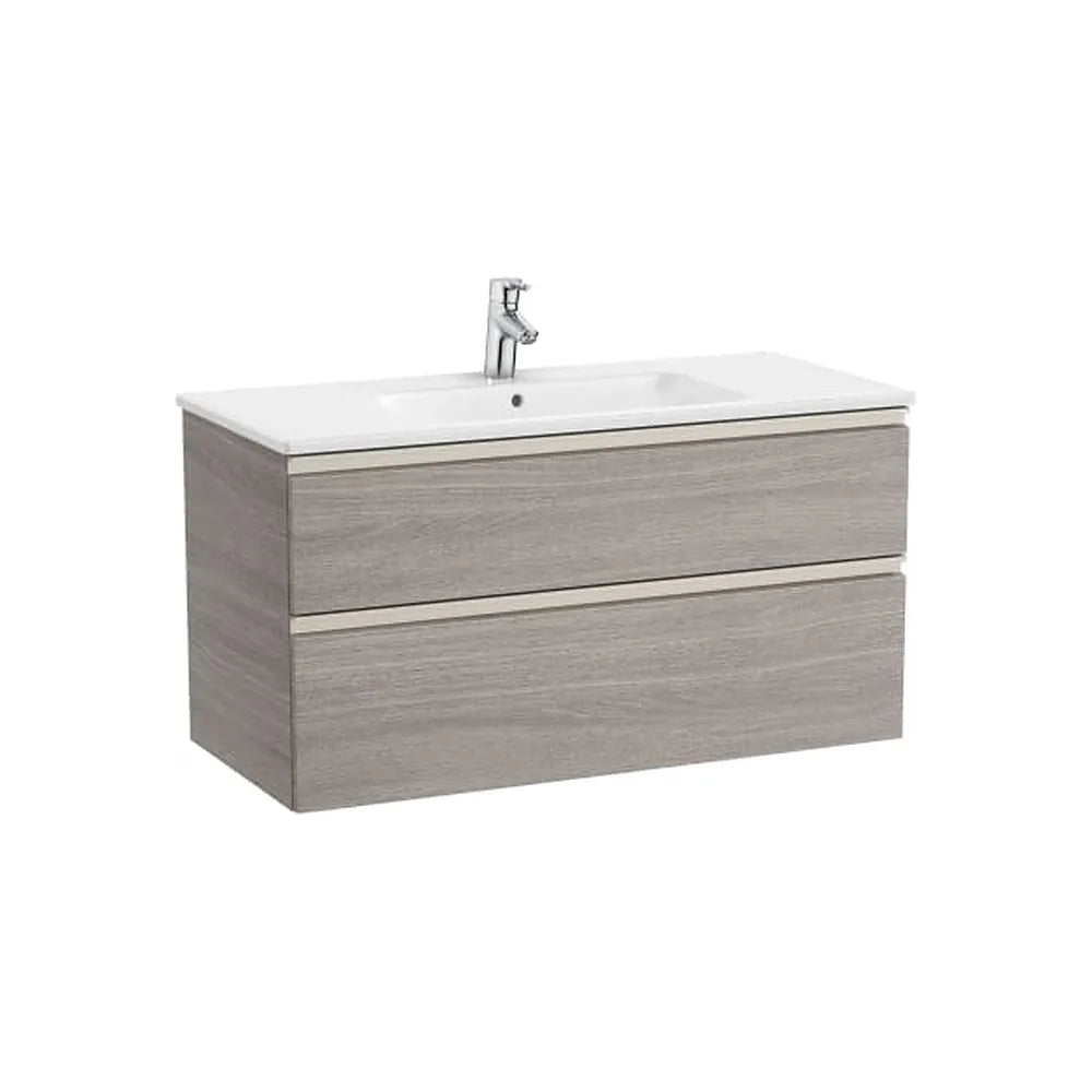 Mueble base suspendido con dos cajones lavabo centrado 100x46x54 cm Roble City Roca - Vista 1