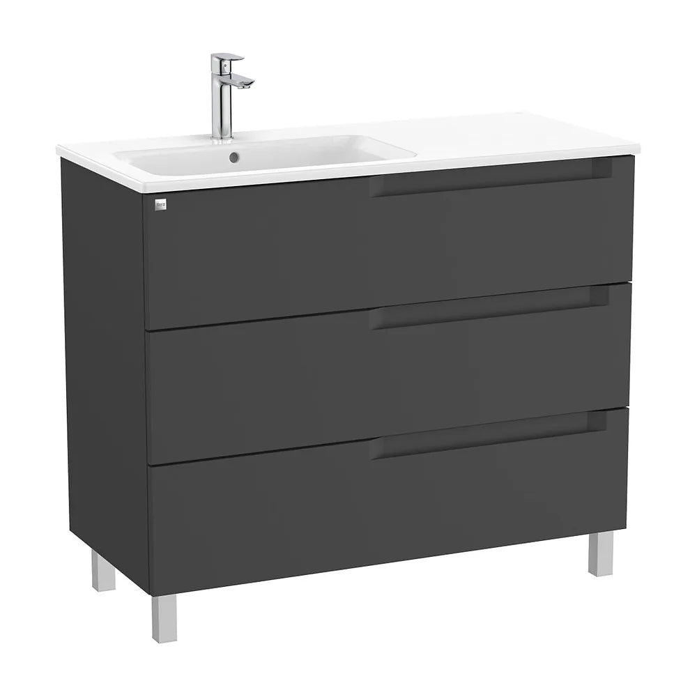 Mueble Base de Baño con Lavabo Asimétrico a la Izquierda 100x46x85cm Roca - Vista 2