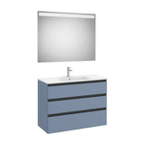 Móvel Base Com Três Gavetas E Lavatório Centrado E Espelho Led X 76 Cm 100x46 cm Colección The Gap Roca