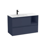 Mueble de baño suspendido dos cajones estante lateral lavabo Stonex blanco mate 1005x460x650 mm Roca