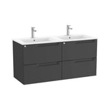 Mueble base suspendido con lavabo doble 120x46x56 cm negro mate Roca