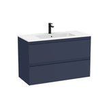 Meuble Lavabo Suspendu Deux Tiroirs Stonex Blanc Mat X 65 Cm Ensemble Complet 100x46 cm Roca