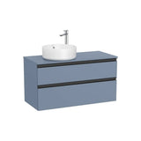 Mueble base suspendido dos cajones lavabo sobre encimera izquierda 100x46x53 cm Roca