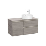 Mueble base dos cajones puerta lavabo sobre encimera derecha 100x46x53 cm Roca