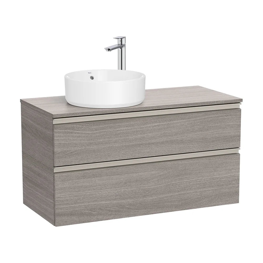 Mueble base suspendido dos cajones lavabo sobre encimera izquierda 100x46x53 cm Roca - Vista 2