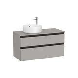 Mueble base dos cajones lavabo sobre encimera izquierda 100x46x53 cm Roca