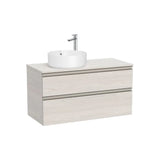 Mueble base suspendido dos cajones lavabo sobre encimera izquierda 100x46x53 cm Roca