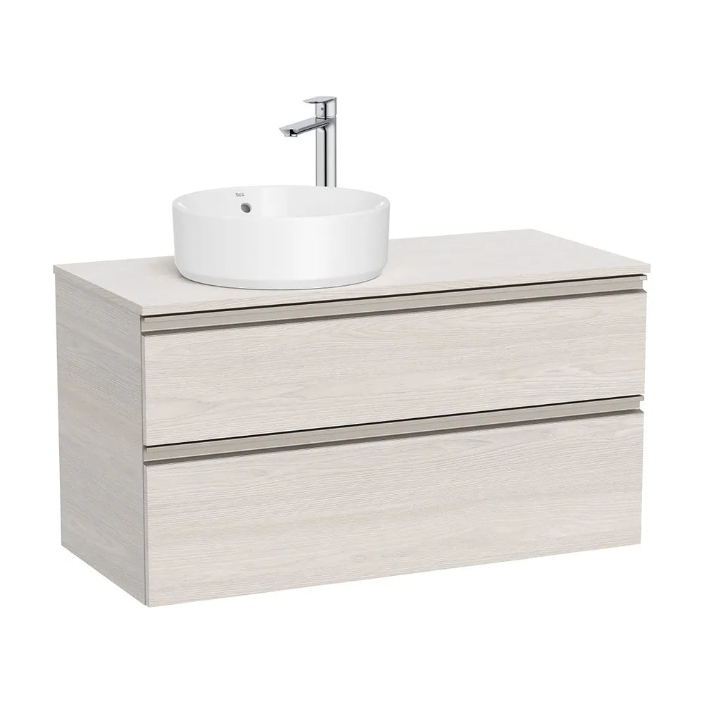 Mueble base suspendido dos cajones lavabo sobre encimera izquierda 100x46x53 cm Roca - Vista 2